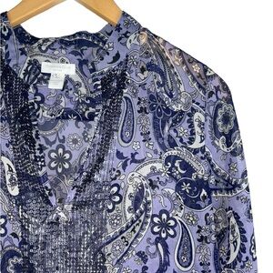 NWT Paisley Blouse 14P Purple NWT Charter Club